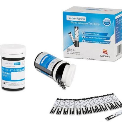 Ảnh của Que Thử Đường Huyết Safe Accu Chính Hãng Sinocare 50 Que + 50 Kim Chích Máu
