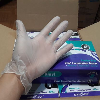 Ảnh của Găng tay y tế Nitrile không bột màu trắng Superieur size M