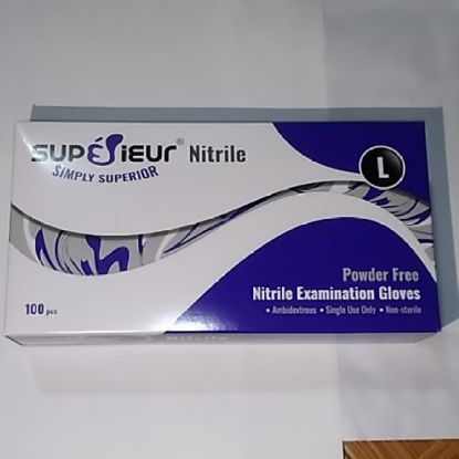 Ảnh của Găng tay y tế cao cấp không bột màu đen Nitrile Superieur  Size L