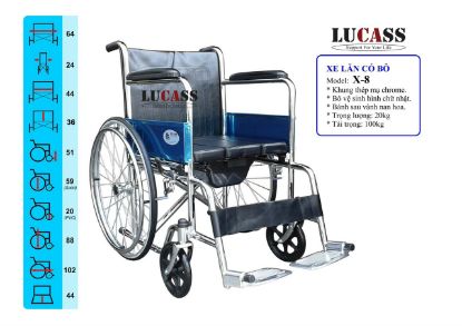 Ảnh của Xe lăn có bô vệ sinh Lucass X8
