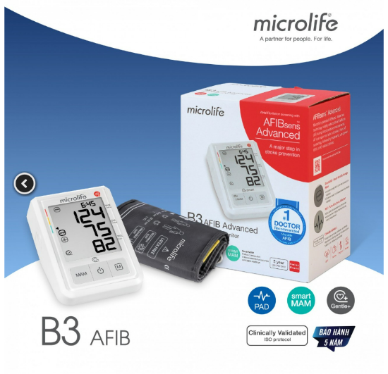 Máy đo huyết áp MircorLife tầm soát đột quỵ-B3 AFIB Advanced