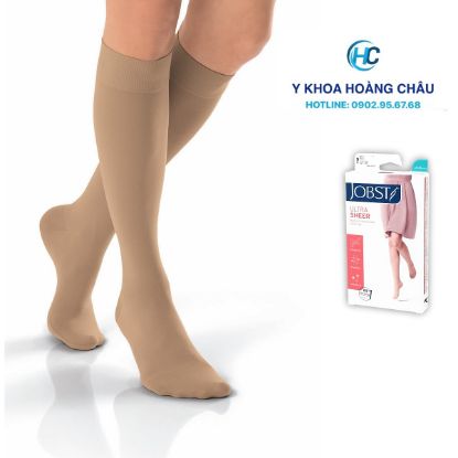 Ảnh của Vớ y khoa gối Jobst Ultrasheer siêu mỏng, màu da, kín ngón